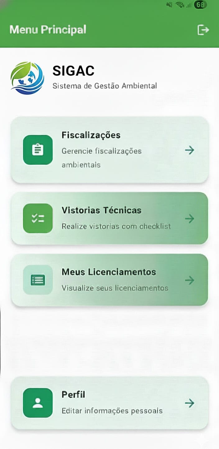 Aplicativo móvel SIGAC